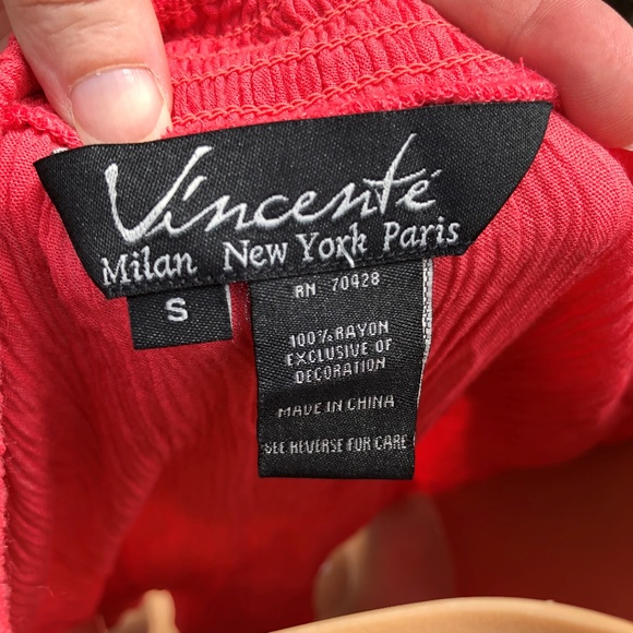 Vincente Tunic Top Tassel Trim 1/2 Sleeves Crinkle Scoop Neck Summer Beach - Picture 5 of 6